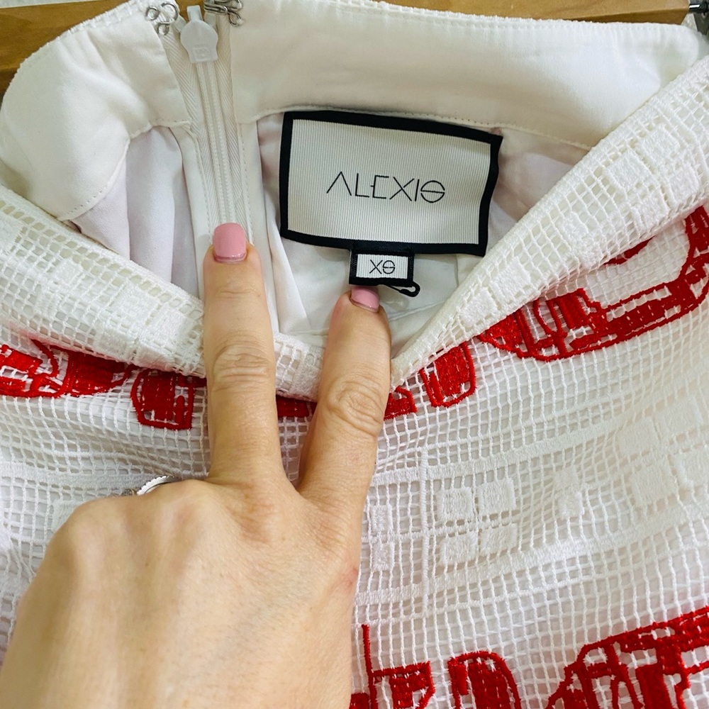 ALEXIS Anzel Skirt in Red Embroidery Size XS - Picture 7 of 8